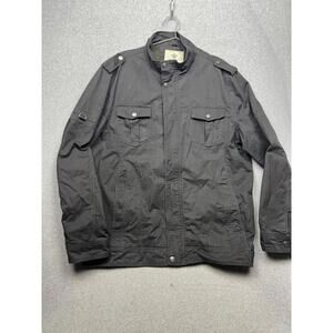 WenVen Mens Canvas Jacket Military Jacket 2X Casual Outwear Gray Cotton